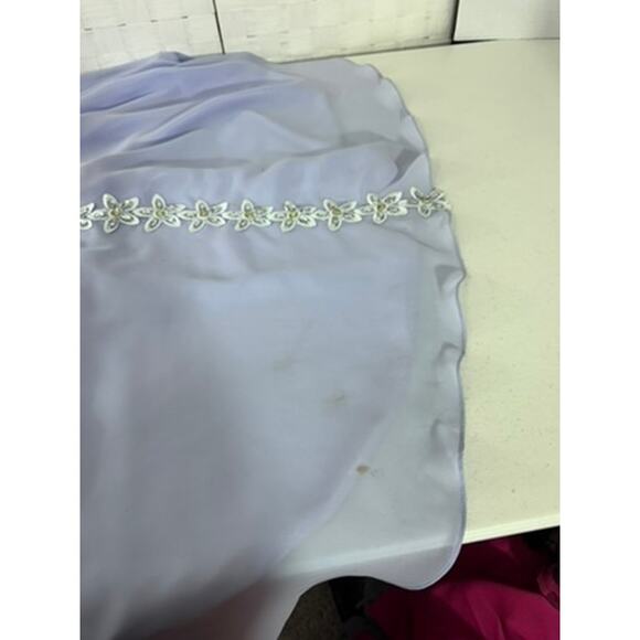 NO Name Elegant Evening Gown Purple Open Back Babydoll Floral Lace Bling Hi- Low - Picture 12 of 12